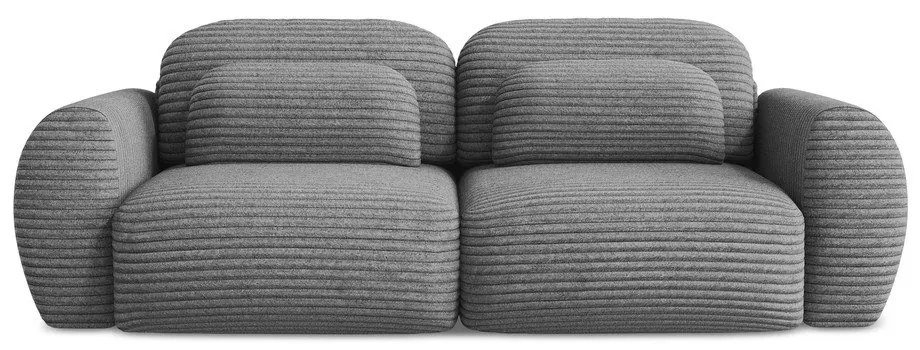 Ciemnoszara sztruksowa rozkładana sofa ze schowkiem 266 cm Kini – Makamii