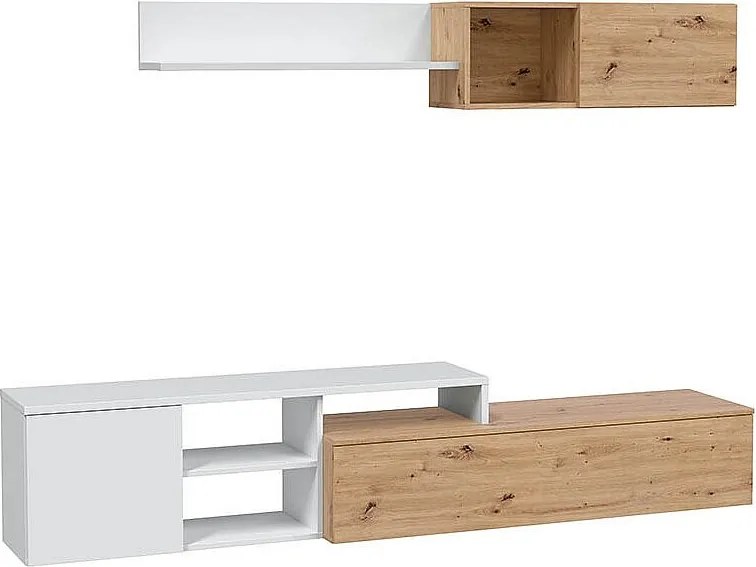 Salón Julia Blanco Artik (Blanco Mate) - Roble Nodi