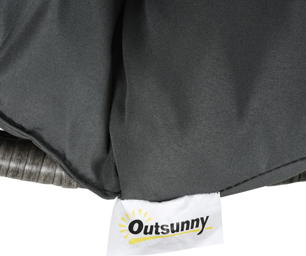 Fotel wiklinowy z poduszkami czarny outsunny