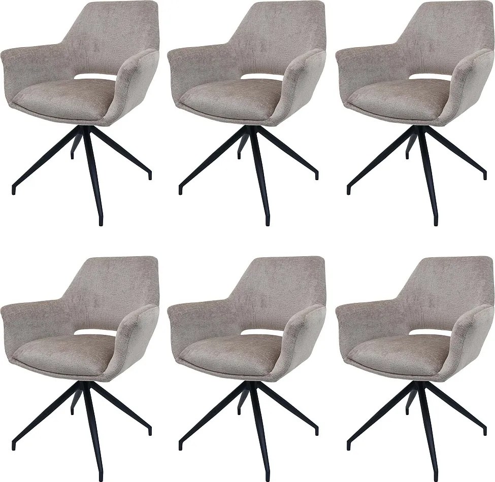Zestaw 6 krzeseł do jadalni MCW-M53,  taupe