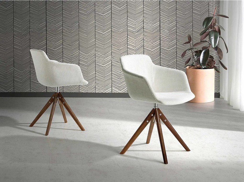 Krzesło obrotowe z beżowej tkaniny 4059 ANGEL CERDA