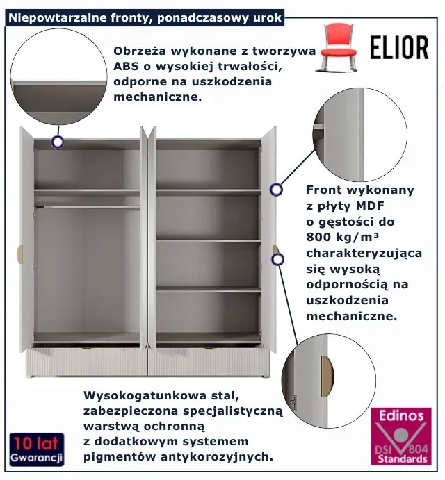 Beżowa szafa z lustrem  W7-F48