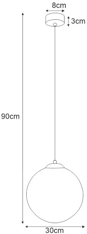 Lampa wisząca ze szklanym kloszem 30 cm - S801 F0-Z04
