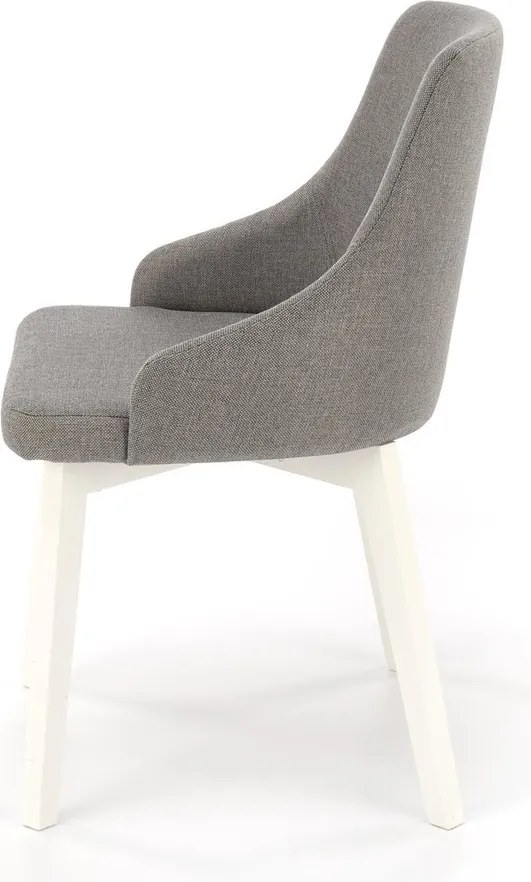 Wygodne krzesło na drewnianych nogach w kolorze białym Toledo Halmar