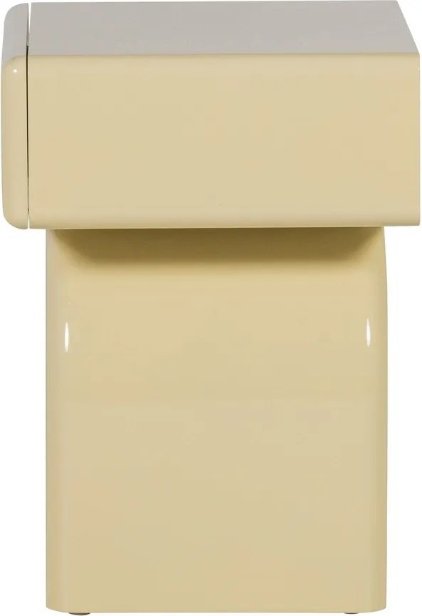 Jasnożółta szafka nocna z połyskiem Zorel – WOOOD