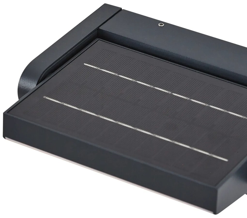 Zewnetrzna Zewnętrzna lampa ścienna czarna z LED IP54 z czujnikiem ruchu solarna - Judge Nowoczesny Oswietlenie zewnetrzne