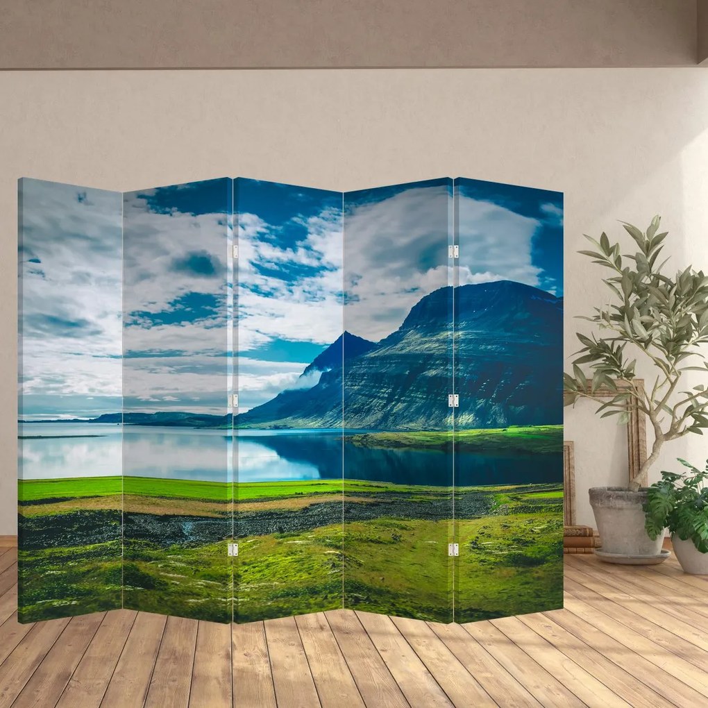 Parawan - Jezioro z górami (210x170 cm)