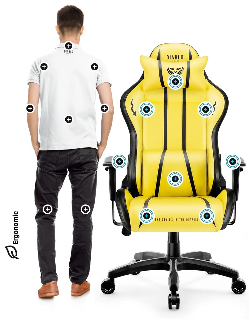 Fotel gamingowy Diablo X-One 2.0 Normal Size, Electric Yellow