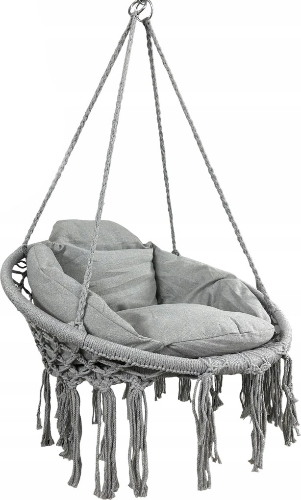 Fotel wiszący Nestio 002, bocianie gniazdo do domu i ogrodu, kolor jasnoszary