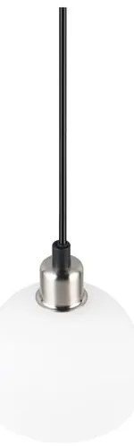 Lampa wisząca w biało-srebrnym kolorze ze szklanym kloszem ø 12 cm Molly – Reality