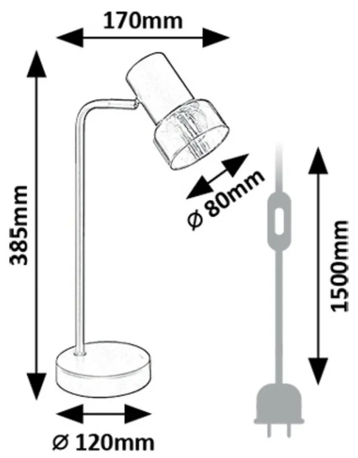Rabalux 74278 lampa stołowa Hatice, 1x E14, 15 W, IP20