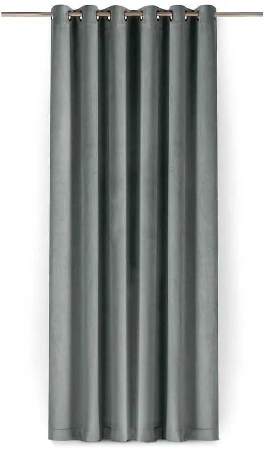 Szara aksamitna zasłona częściowo zaciemniająca (dimout) 265x250 cm Velto – Filumi