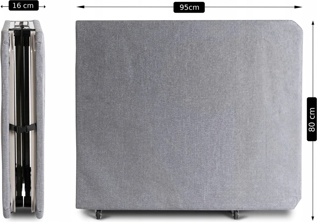 Składane łóżko polowe Veritas - leżanka na ogród, taras, camping, szara