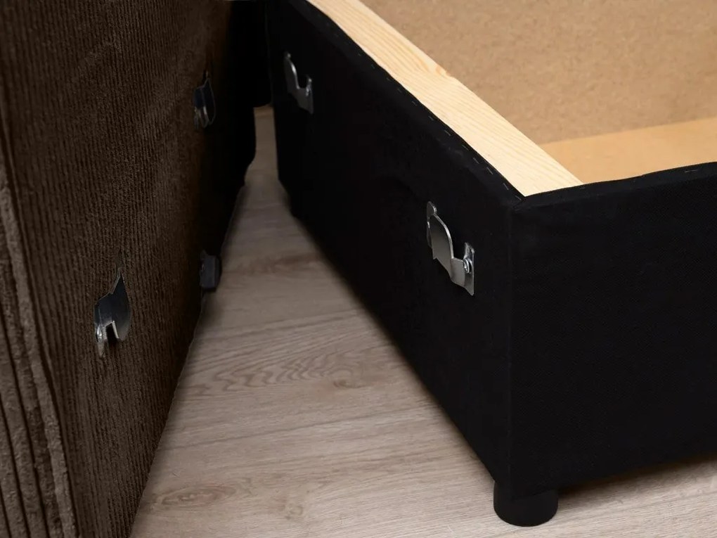 Rozkładana narożna sofa SMART COSARO ciemnobrązowa, dwustronna + 2 poduszki GRATIS