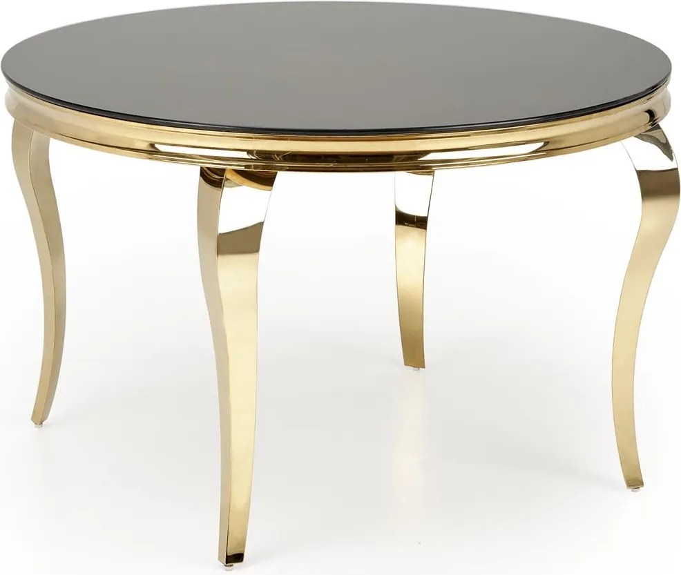 Złoty okrągły stół w stylu retro Reginald 2 Halmar