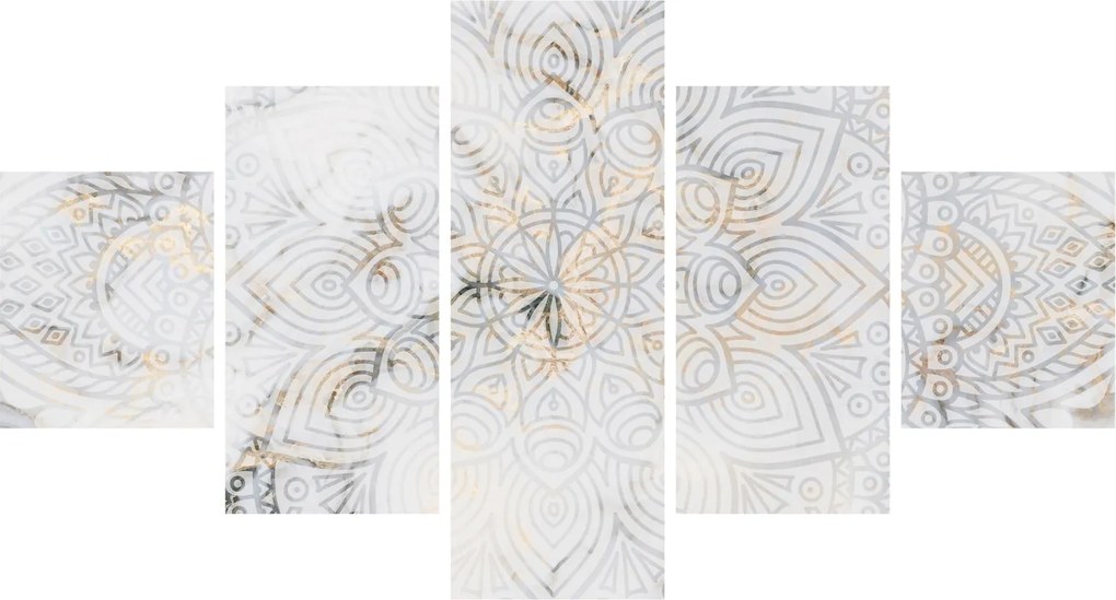 Obraz białej mandali (125x70 cm)