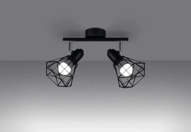 Czarny druciany plafon w stylu loft - A144 A2-W31