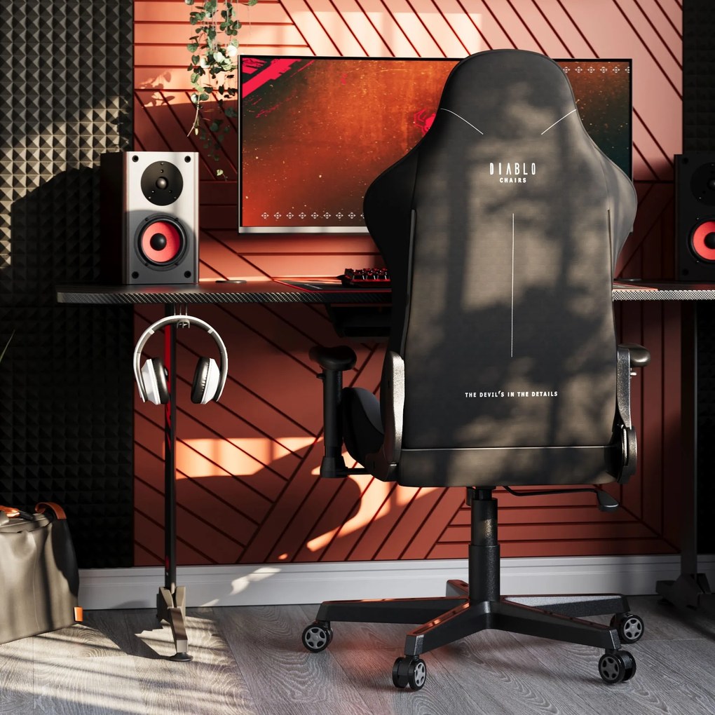 Fotel gamingowy materiałowy szary: Diablo X-Starter