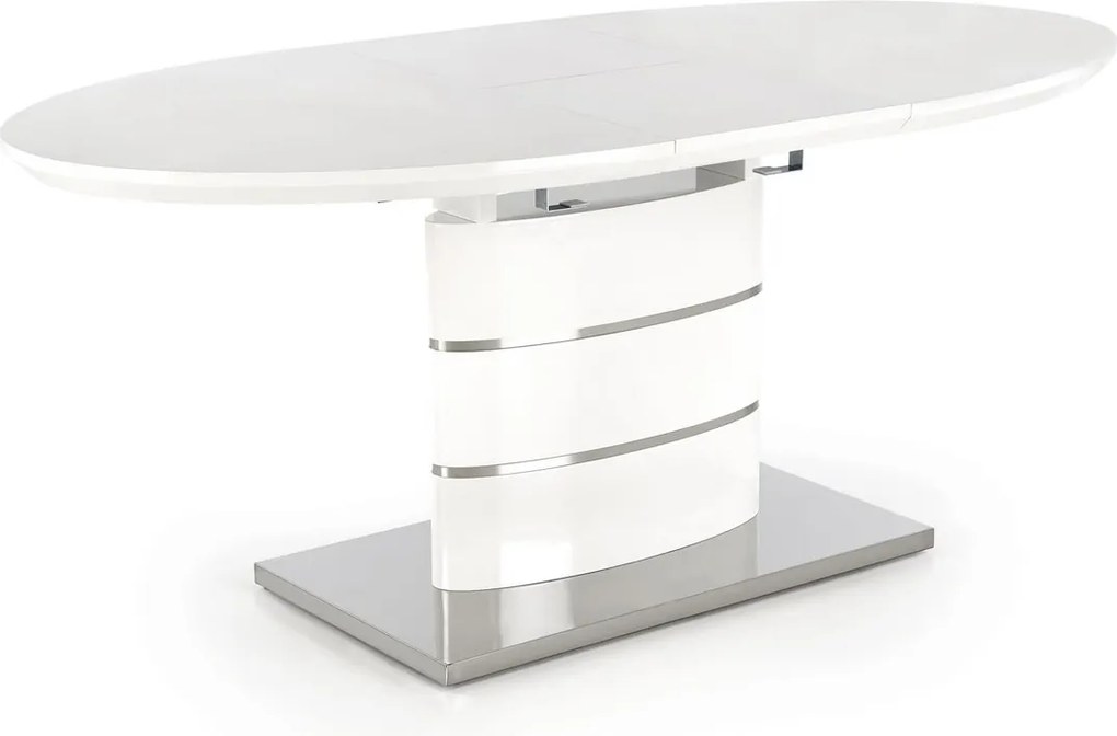 Biały lakierowany stół Aspen z owalnym blatem