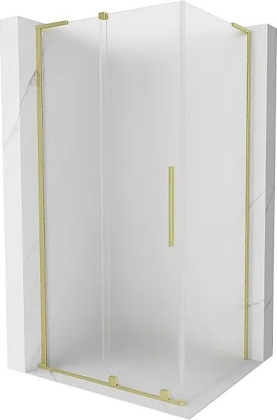 Mexen Velar L kabina prysznicowa rozsuwana 100 x 80 cm, szron, złota szczotkowana - 871-100-080-33-55