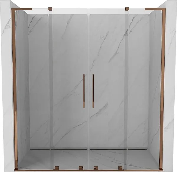 Mexen Velar L Duo drzwi prysznicowe rozsuwane 170 cm, transparent, różowe złoto - 871-170-003-02-60