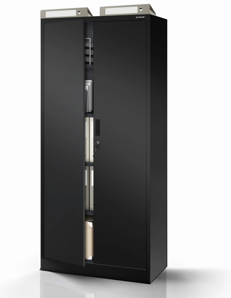 Szafa metalowa biurowa z 4 półkami czarna, 1750x800x400 mm: JAN Compact