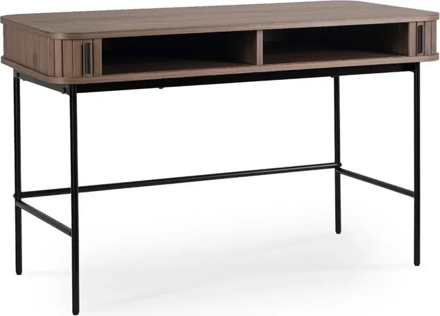 Biurko Rozsuwane TRISH 120 cm Orzech Ryflowane Nowoczesne Loft