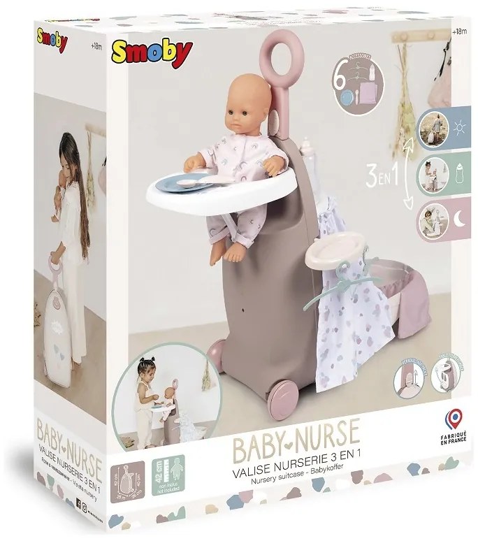 Smoby baby nurse wielofunkcyjna walizka z łóżeczkiem dla lalki