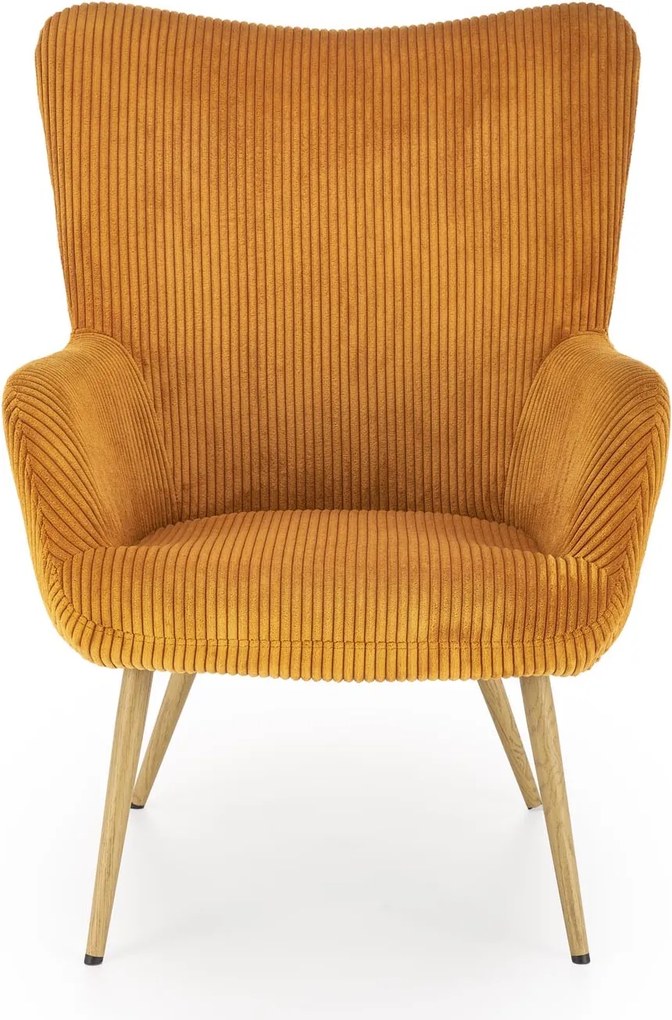 Tapicerowany sztruksem fotel wypoczynkowy Amaro Halmar