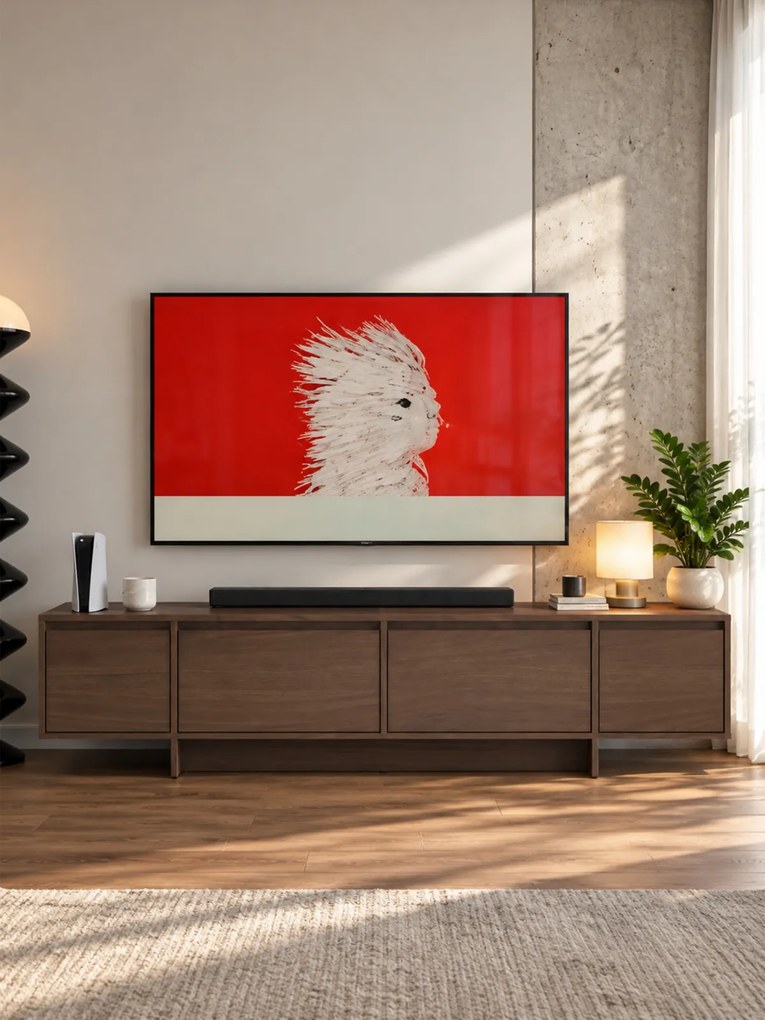 Szafka RTV czterodrzwiowa Zolia 180 cm na cokole - orzech elegant