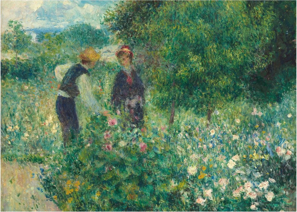 Obraz na szkle - Auguste Renoir, Picking Flowers, reprodukcje (70x50 cm)
