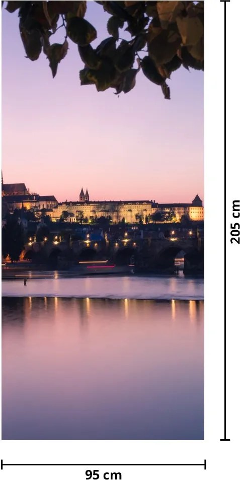 Fototapeta na drzwi- Zamek Praski i Wełtawa (95x205cm)