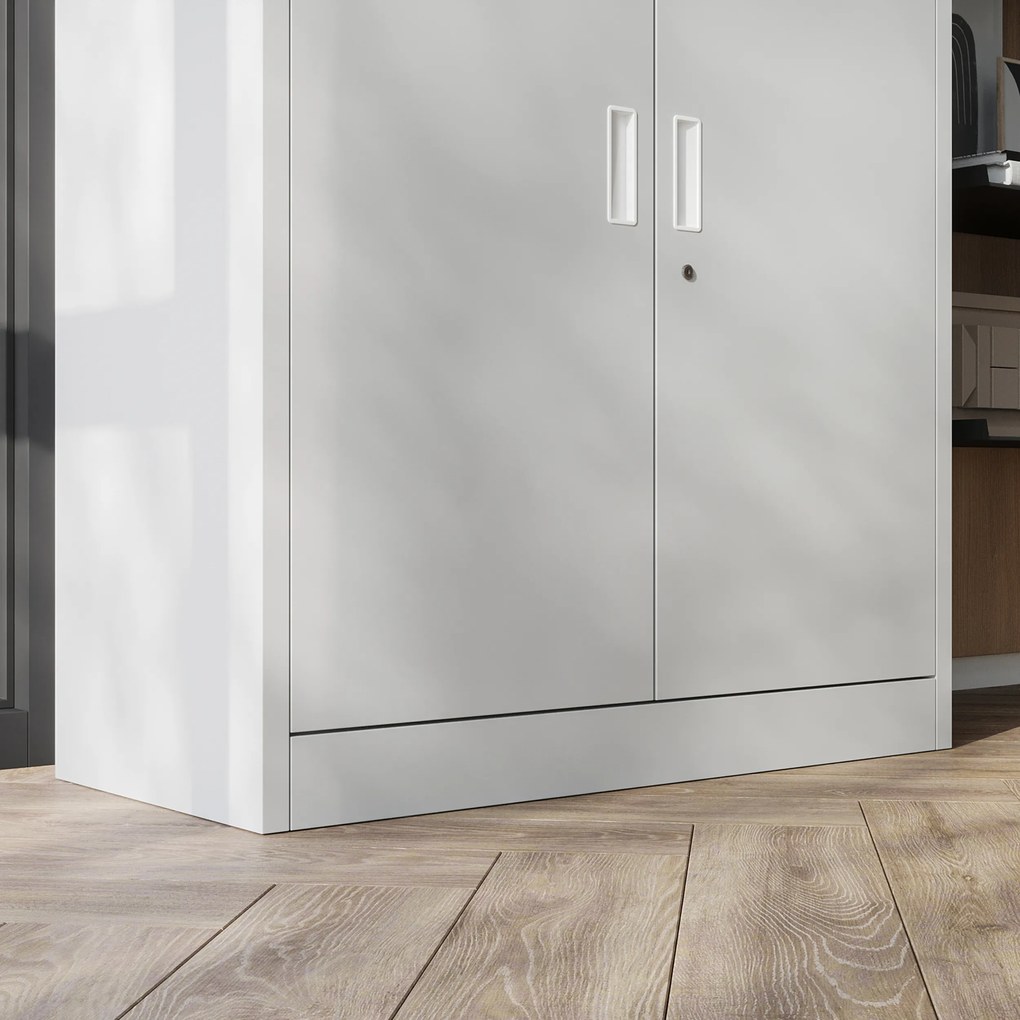 Biurowa dzielona szafa metalowa na akta MAGDA, 900 x 1850 x 400 mm, szara