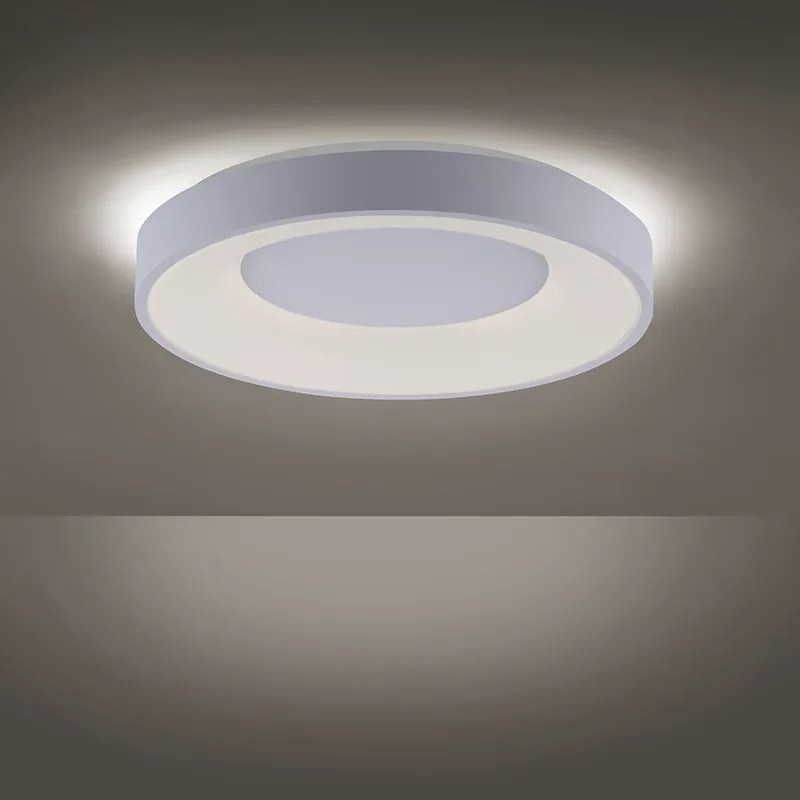 Nowoczesna lampa sufitowa biała z wbudowanym LED 3-stopniowy ściemniacz - Steffie Nowoczesny Oswietlenie wewnetrzne