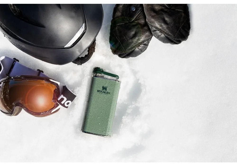 Zielona piersiówka ze stali nierdzewnej 230 ml Easy-Fill Wide Mouth Flask Hammer Tone Green – Stanley