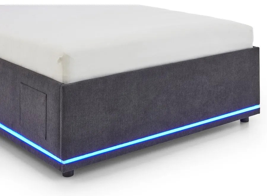 Ciemnoszare tapicerowane łóżko dziecięce bez stelaża 140x200 cm Circle – Meise Möbel