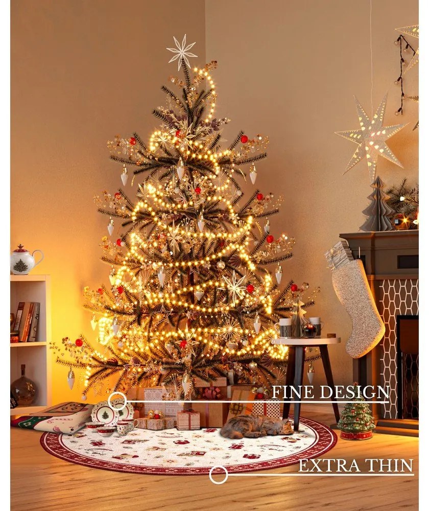 Czerwony okrągły dywan z mieszanki bawełny ze świątecznym motywem ø 160 cm Toy's Delight Red Christmas – Villeroy&amp;Boch
