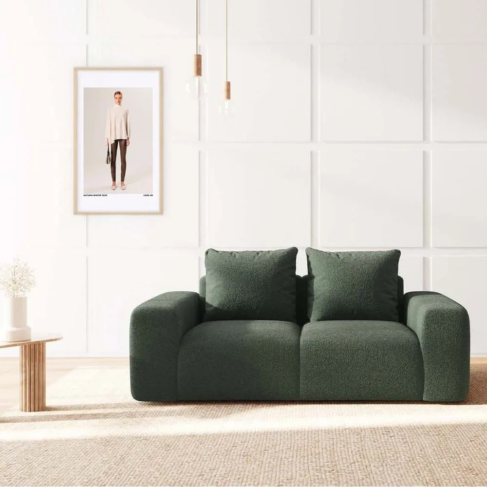 Zielona sofa z materiału bouclé 212 cm Monce – Rodier