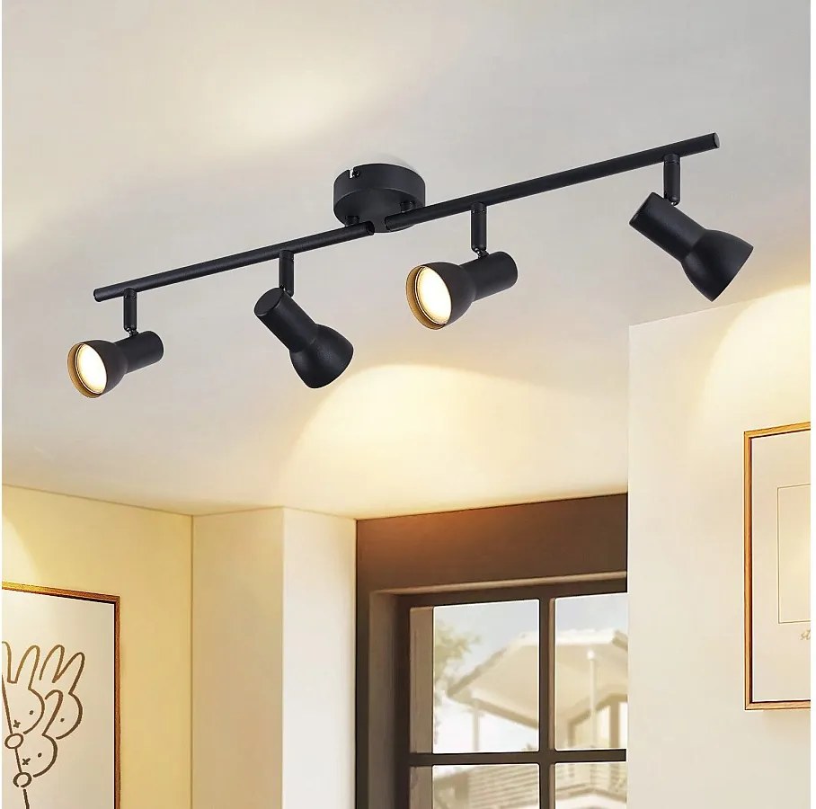 NETTLIFE 4-płomieniowy reflektor sufitowy GU10, nowoczesny design, metalowy, do salonu, przedpokoju