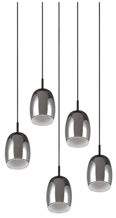 Lampa wisząca w czarno-srebrnym kolorze ze szklanym kloszem ø 48 cm Barret – Trio Select