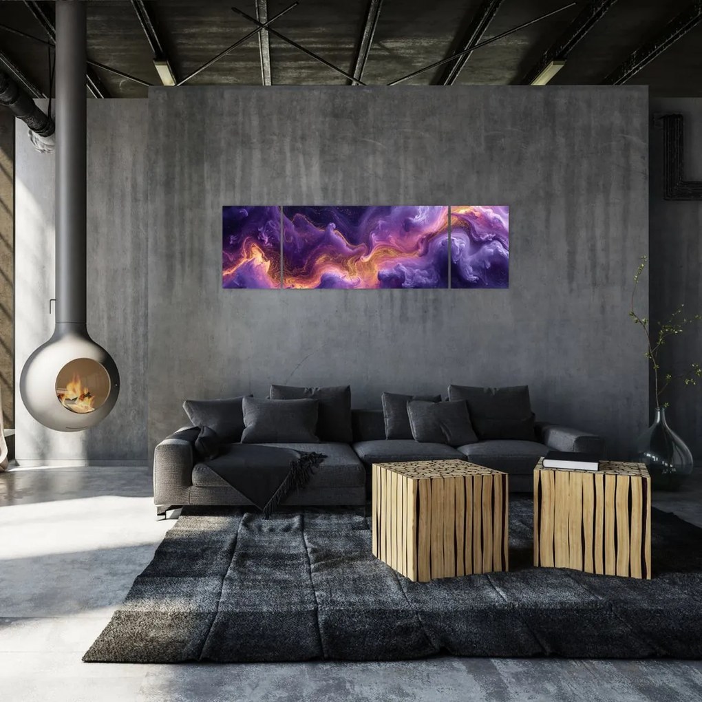 Obraz - Fioletowa Mgławica (170x50 cm)