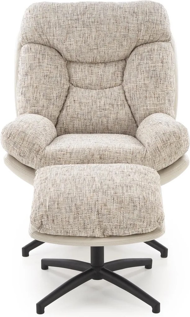 Obrotowy fotel z podnóżkiem i funkcją kołyski Kronos Halmar