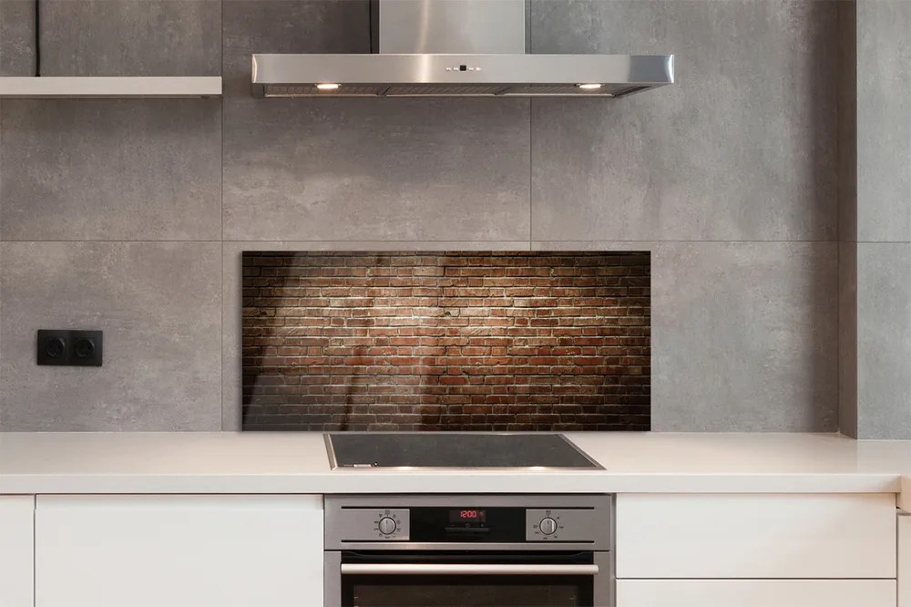 Szkło do Kuchni na Ścianę Autentyczny Mur Ceglany