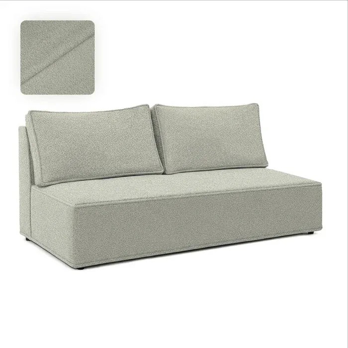Sofa z Funkcją Spania MAVIA Szara Boucle Japandi