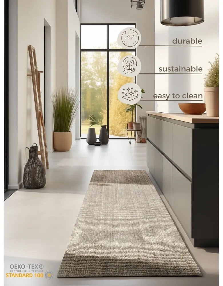 Kremowy chodnik z juty 80x200 cm Bouclé – Hanse Home