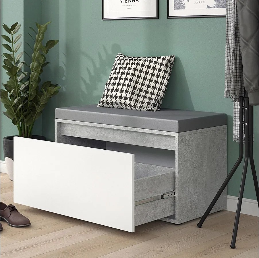 Ławka na buty beton 80x39x45 iker