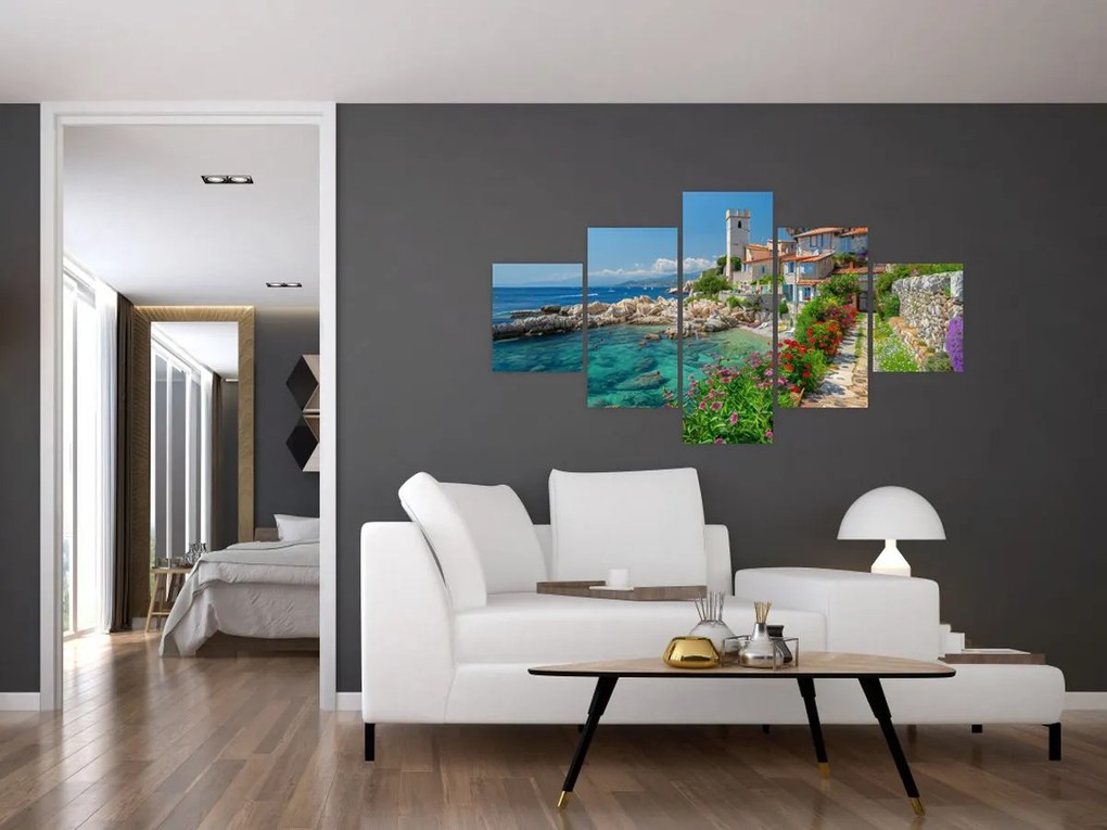 Obraz - Malownicza nadmorska wioska (125x70 cm)