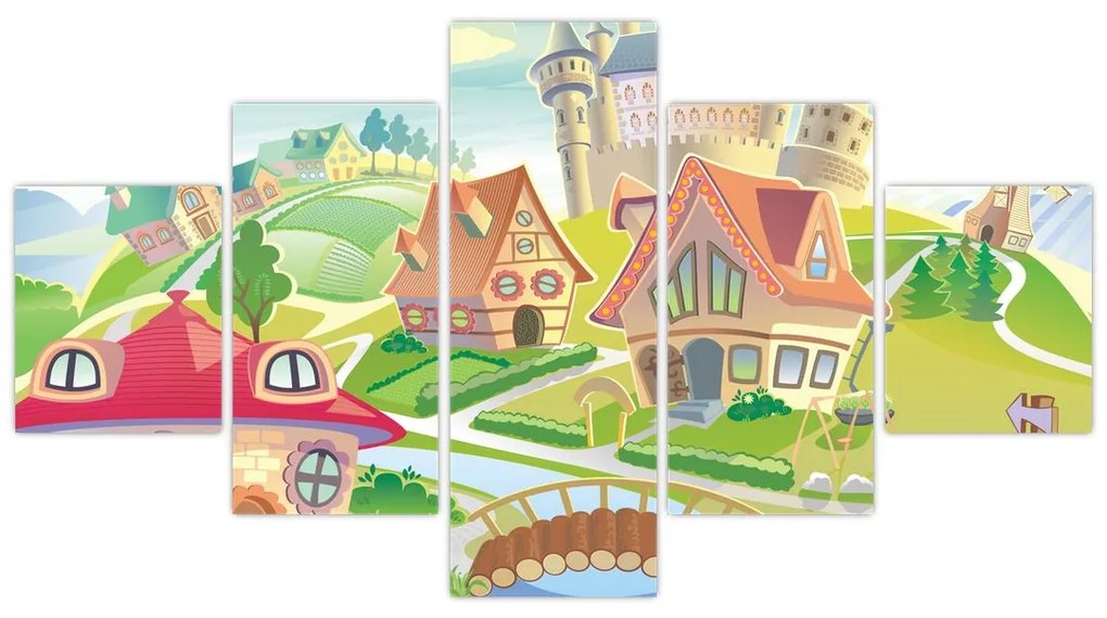 Obraz - Kolorowe miasteczko (125x70 cm)