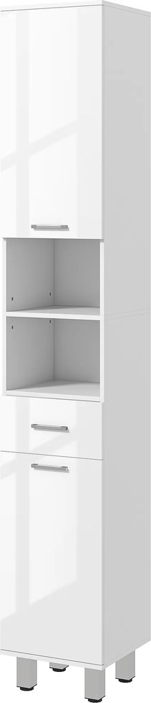 kleankin Szafka Łazienkowa, Szafka z Półkami i Szufladą, Regulowana, Biała