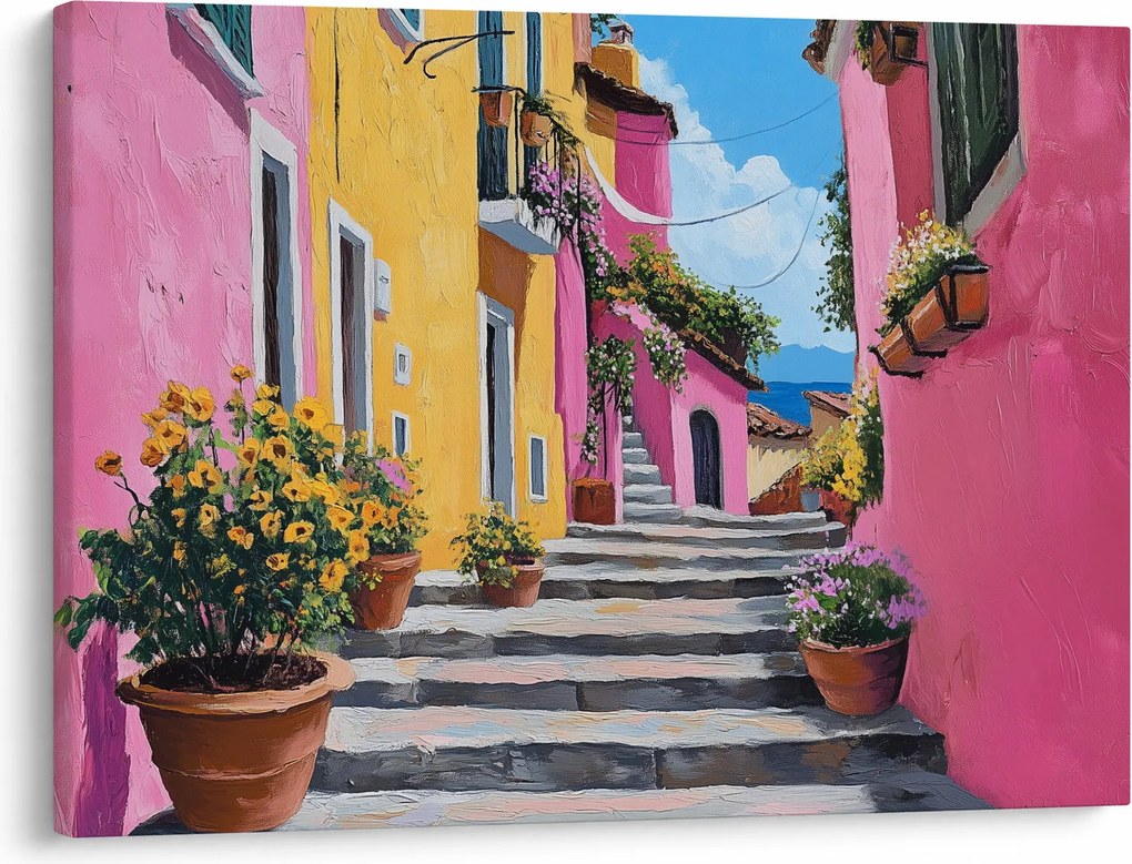 Obraz - Różowa uliczka (70x50 cm)